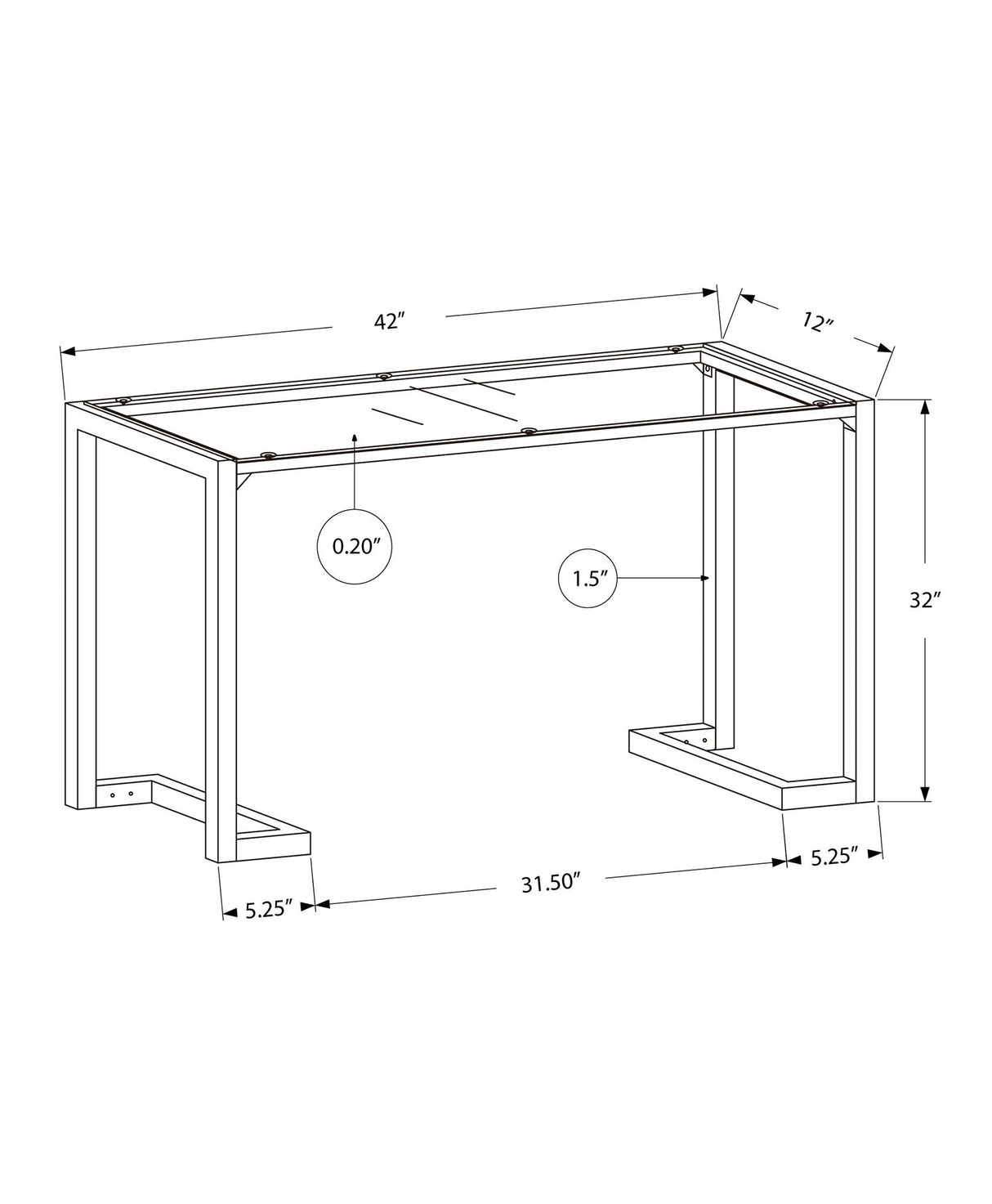 Accent Console Table For Entryway Contemporary - Black