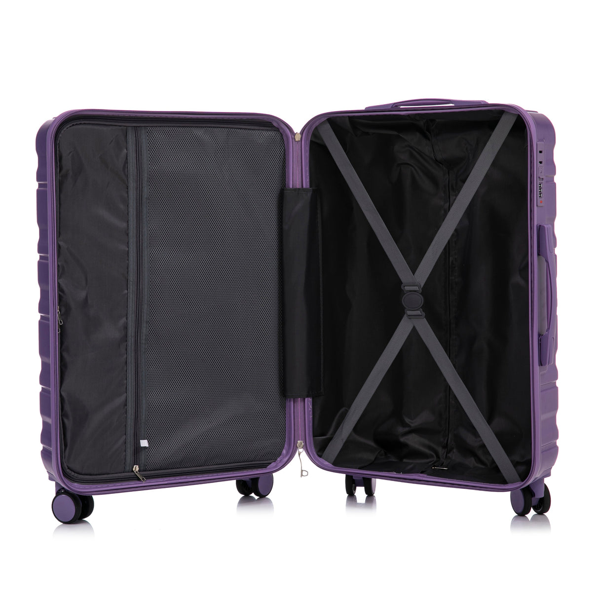 HIFINE Tourist 3-Piece ABS Spinner Wheel Luggage Set (Purple)