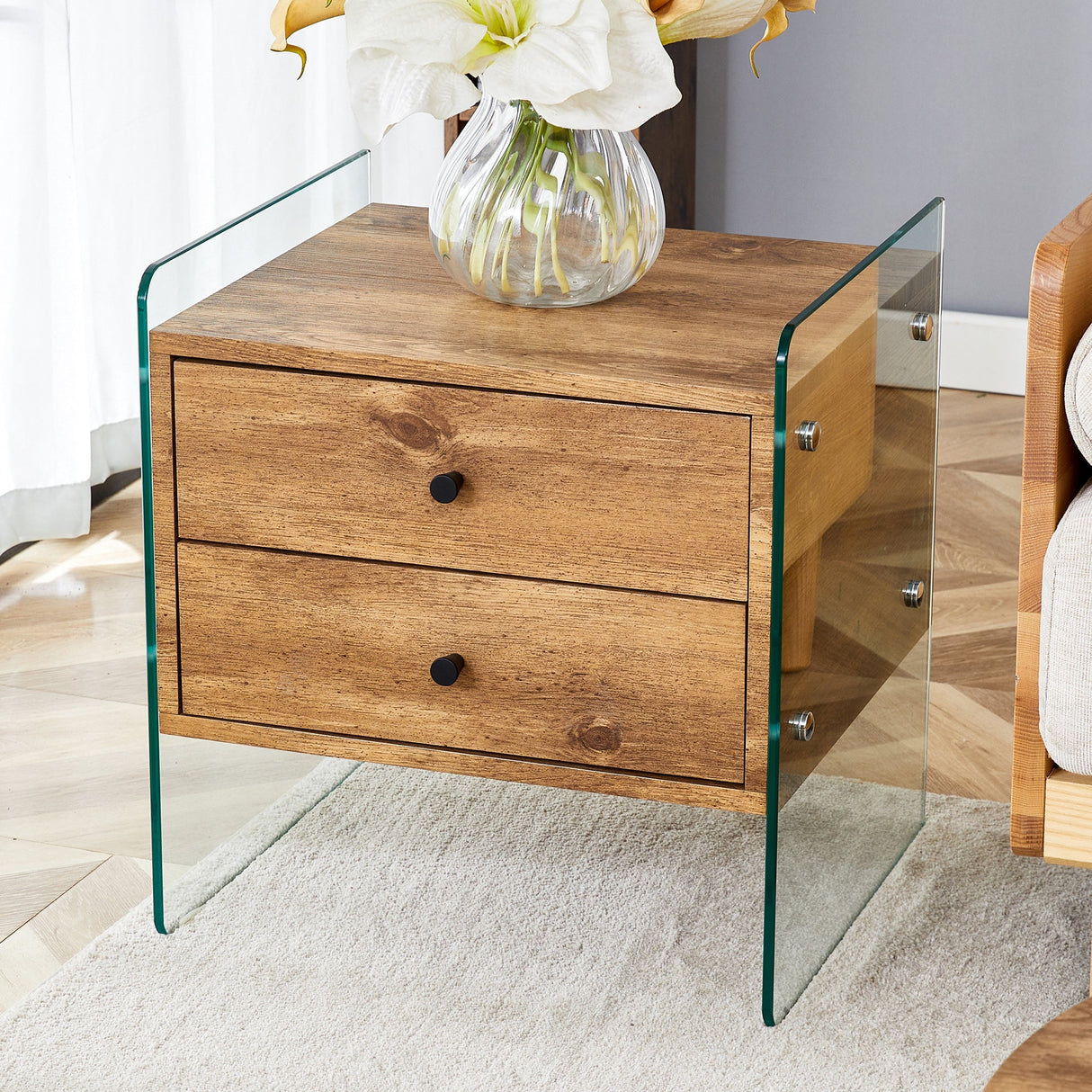 Double-Drawer Bedside Table