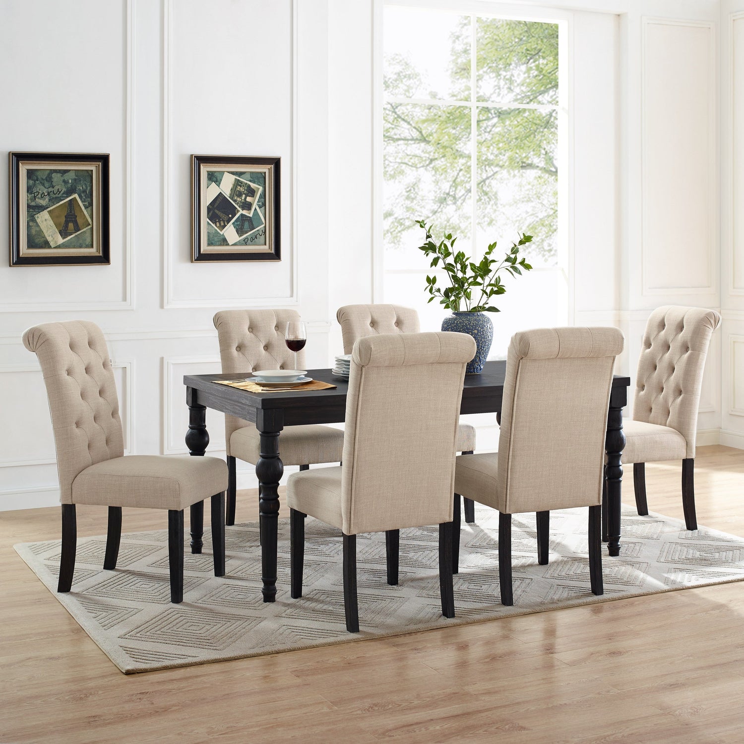 Ridgeway Driftwood-Finished Solid Wood Dining Set