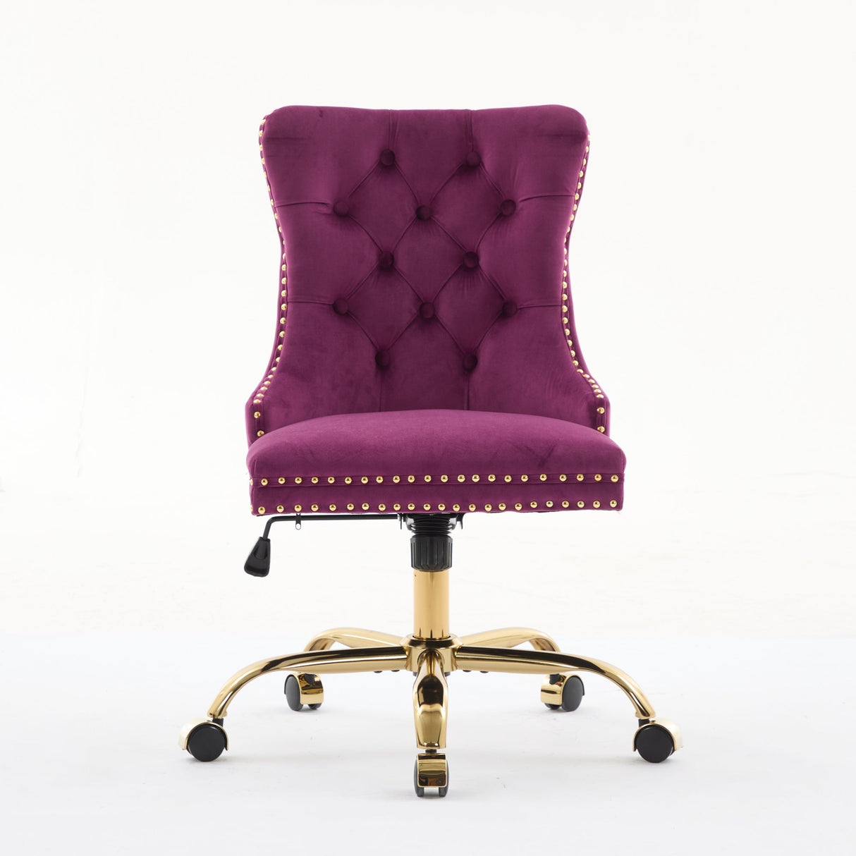 Office Chair Modern Velvet Upholstered Tufted Button Purple