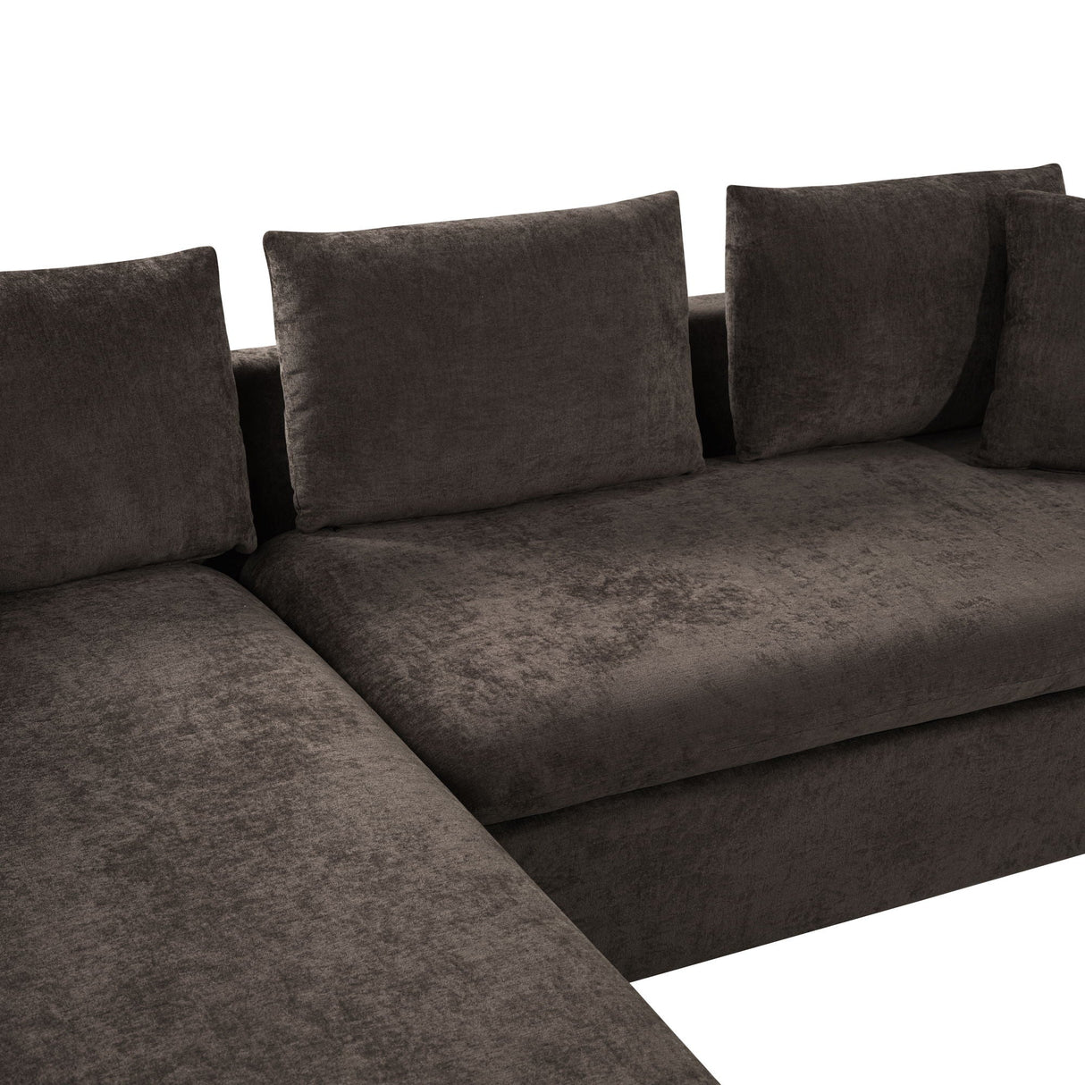 Modern L Shaped Sectional Sofa With Upholstery And Wooden Storage
