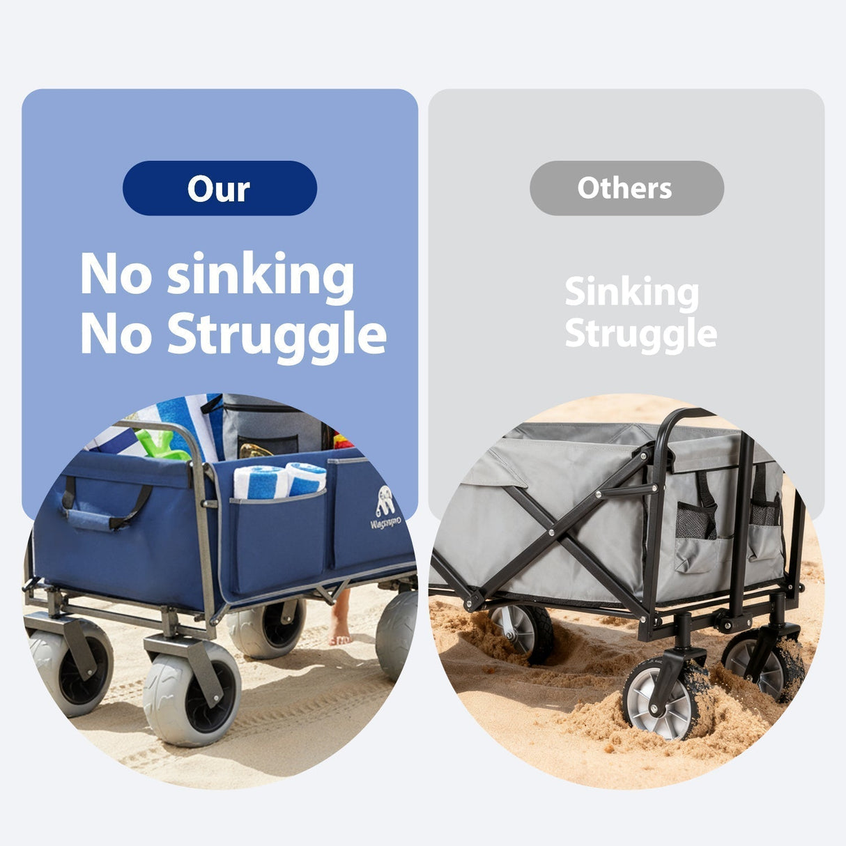 Beach Wagon with Big Wheels for Sand 500lbs Capacity