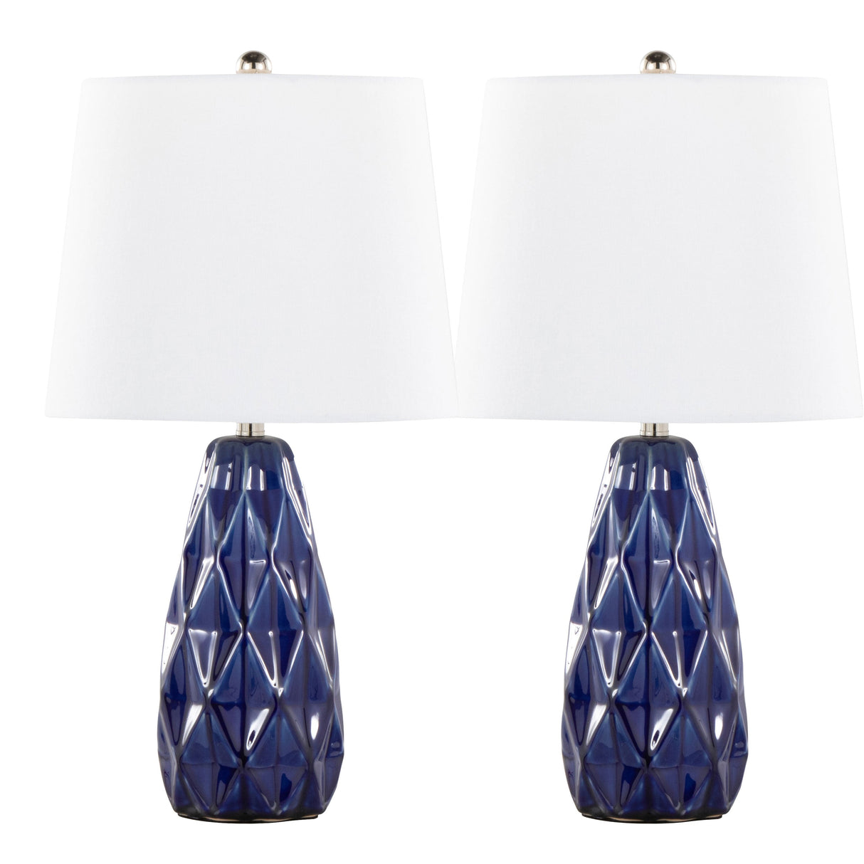 Hex 20' Contemporary Ceramic Accent Lamp Set of 2