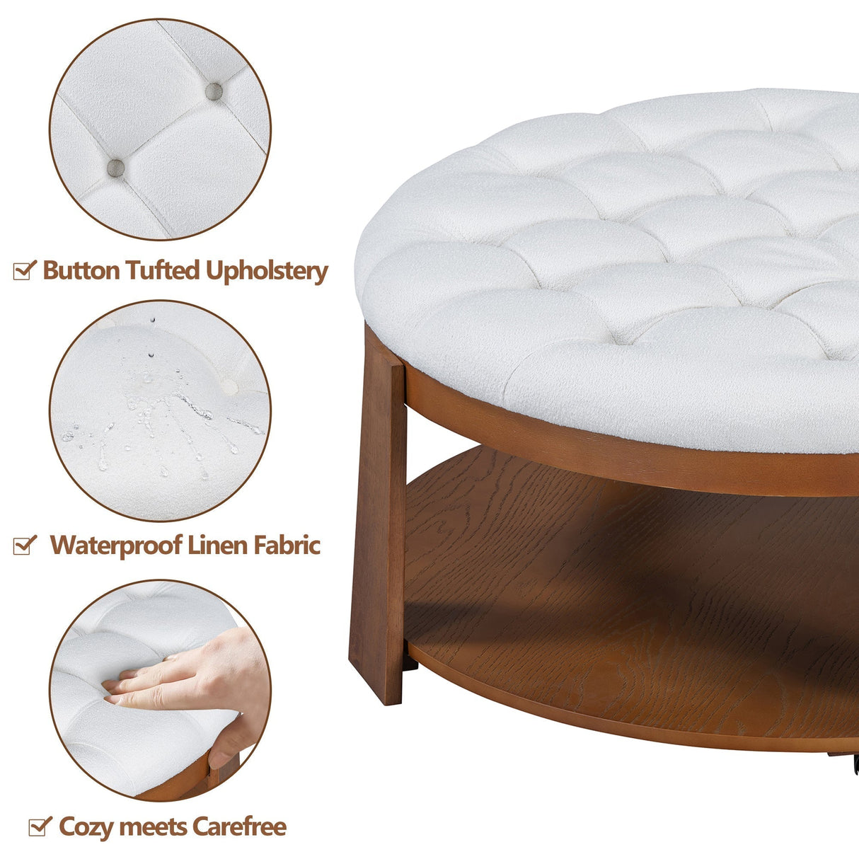 Modern Large Round Ottoman Coffee Table