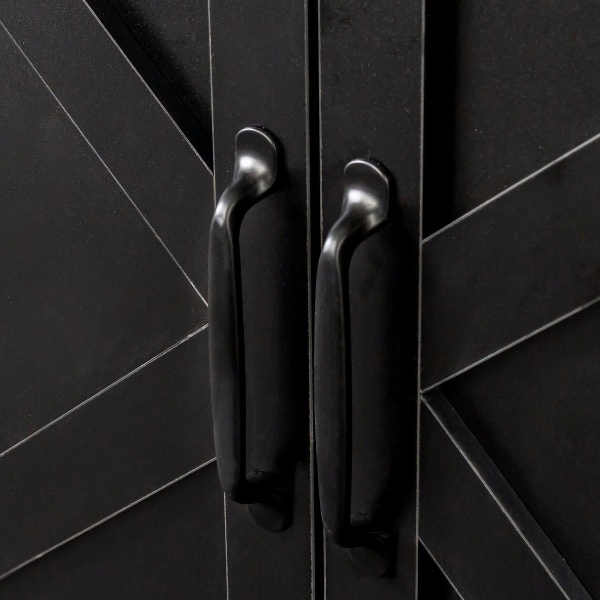 Cabinet With 4 Doors and 4 Open Shelves Freestanding Sideboard