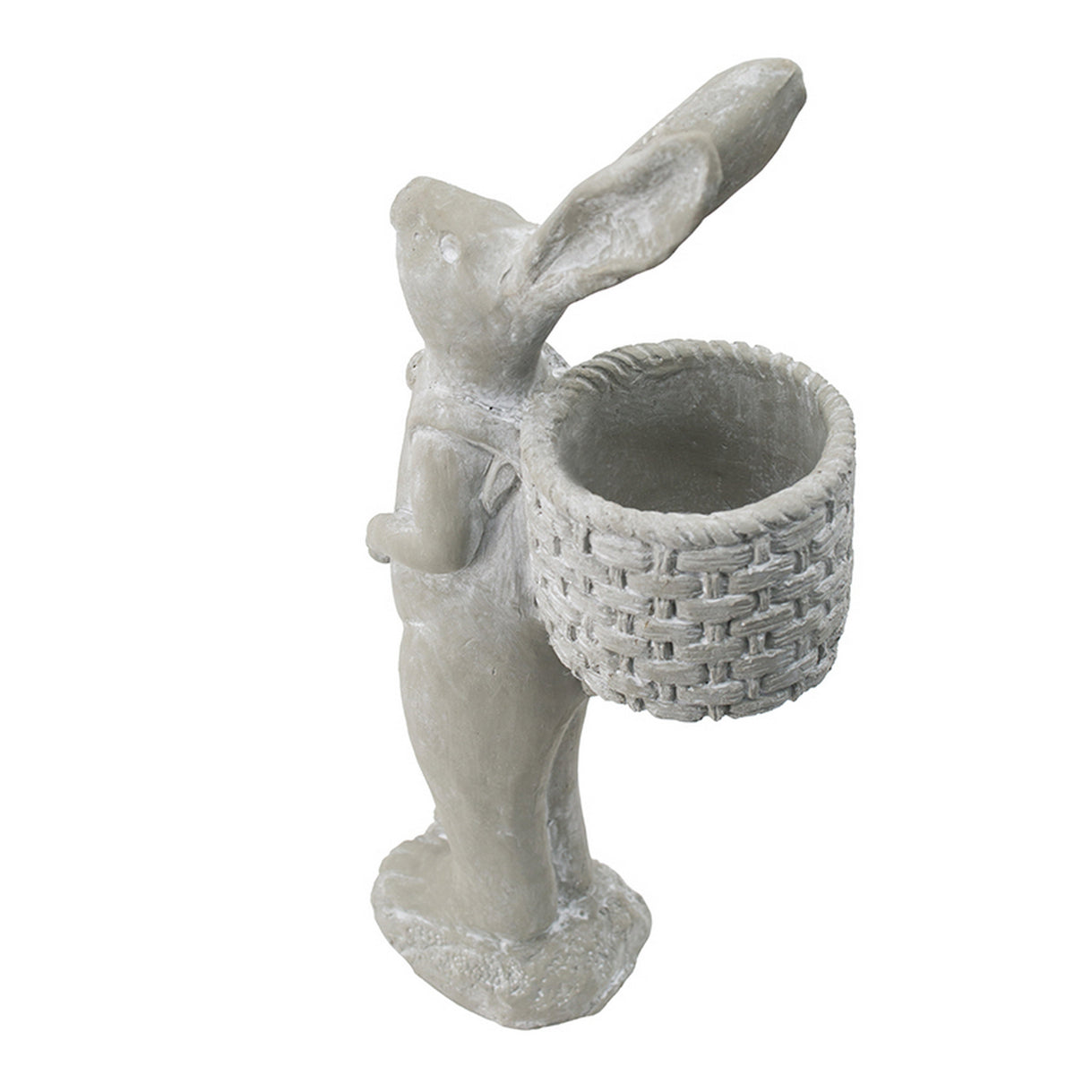 8.5x5.5x19.5" Tall Cement Rabbit Planter