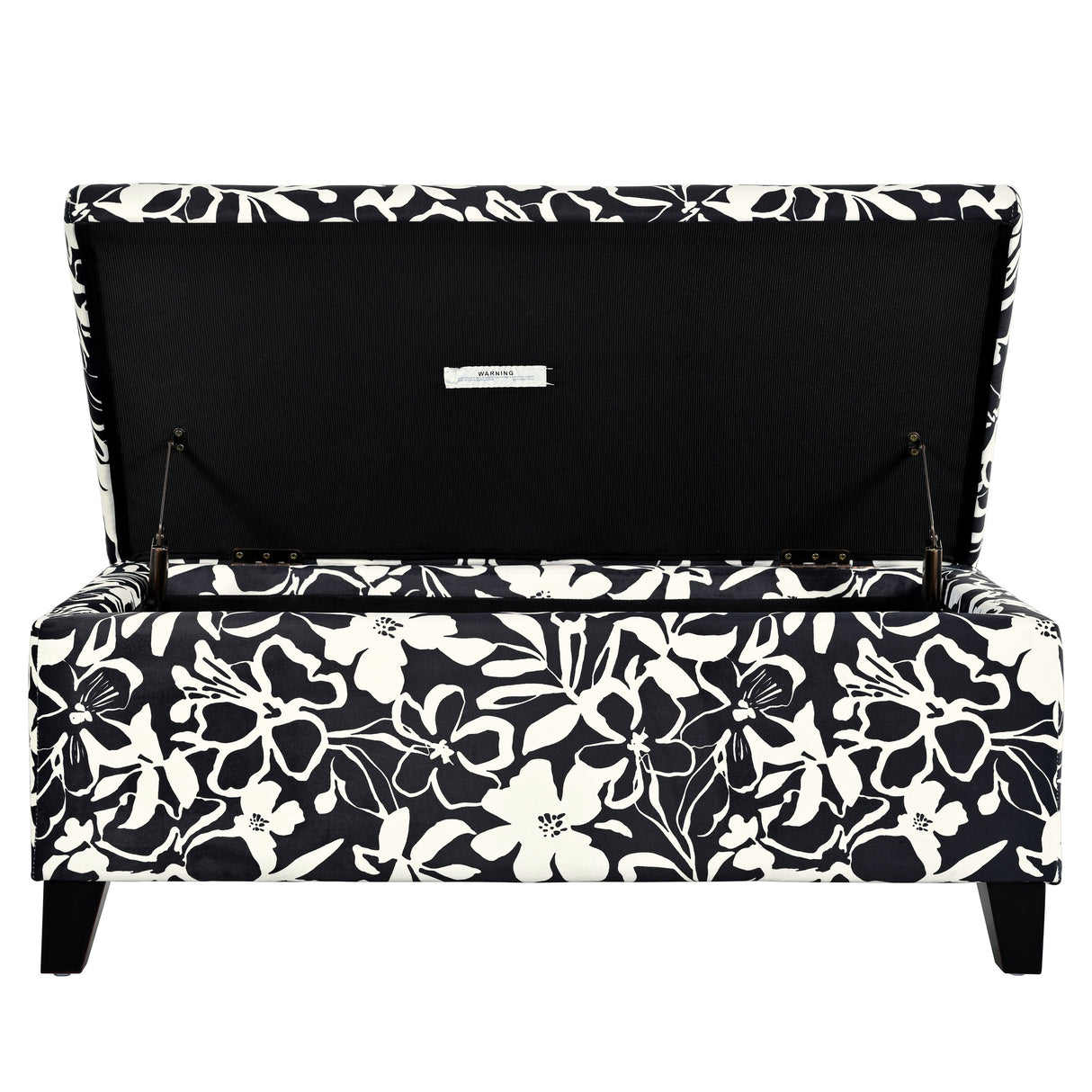 Luxury Storage Ottoman with Floral Patterned Fabric