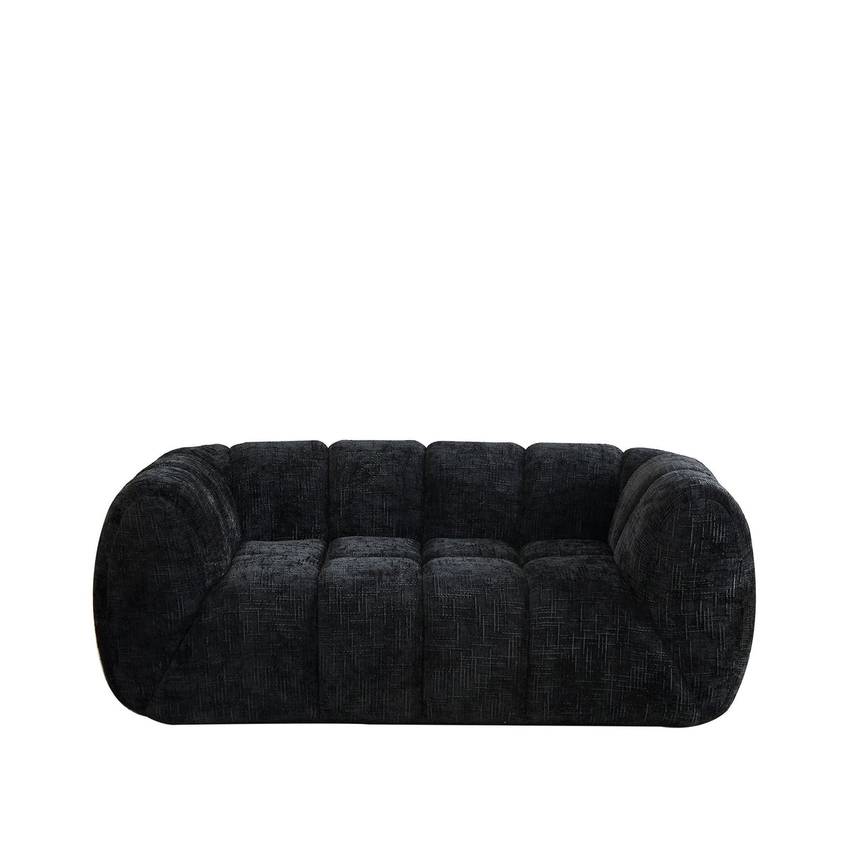 Quilted Cloud Sofa With Rounded Armrests And Piano Key Backrest Design