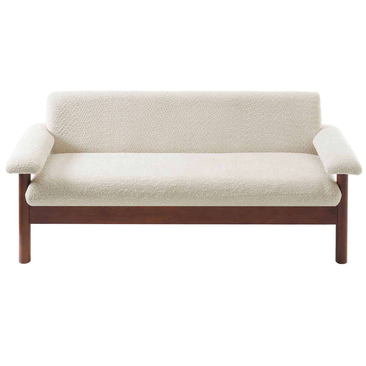 Fabric Loveseat Sofa with Armrest Pillows - Beige, Green, or Dark Brown