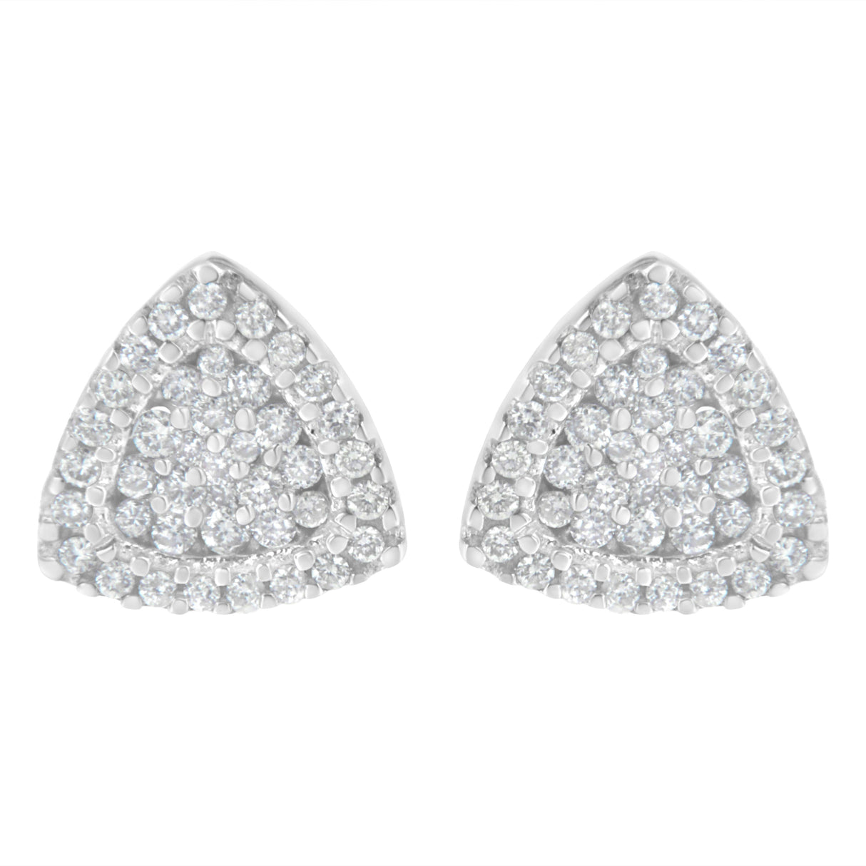 14K White Gold 1/2 cttw Trillion Shaped Diamond Stud Earrings (H-I Clarity, SI2-I1 Color)