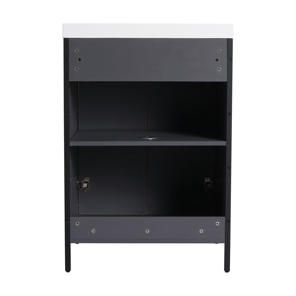 Modern Freestanding Bathroom Vanity With Resin Sink & Soft Close Cabinet Doors