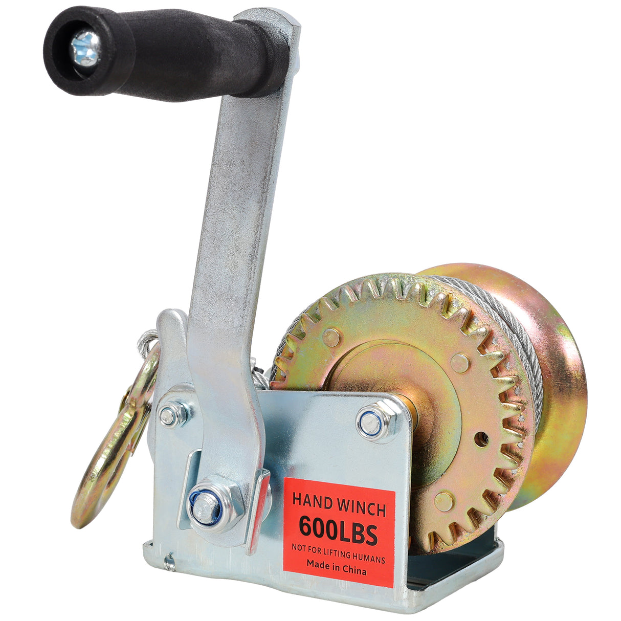 600LBS Hand Winch with 26FT Steel Cable