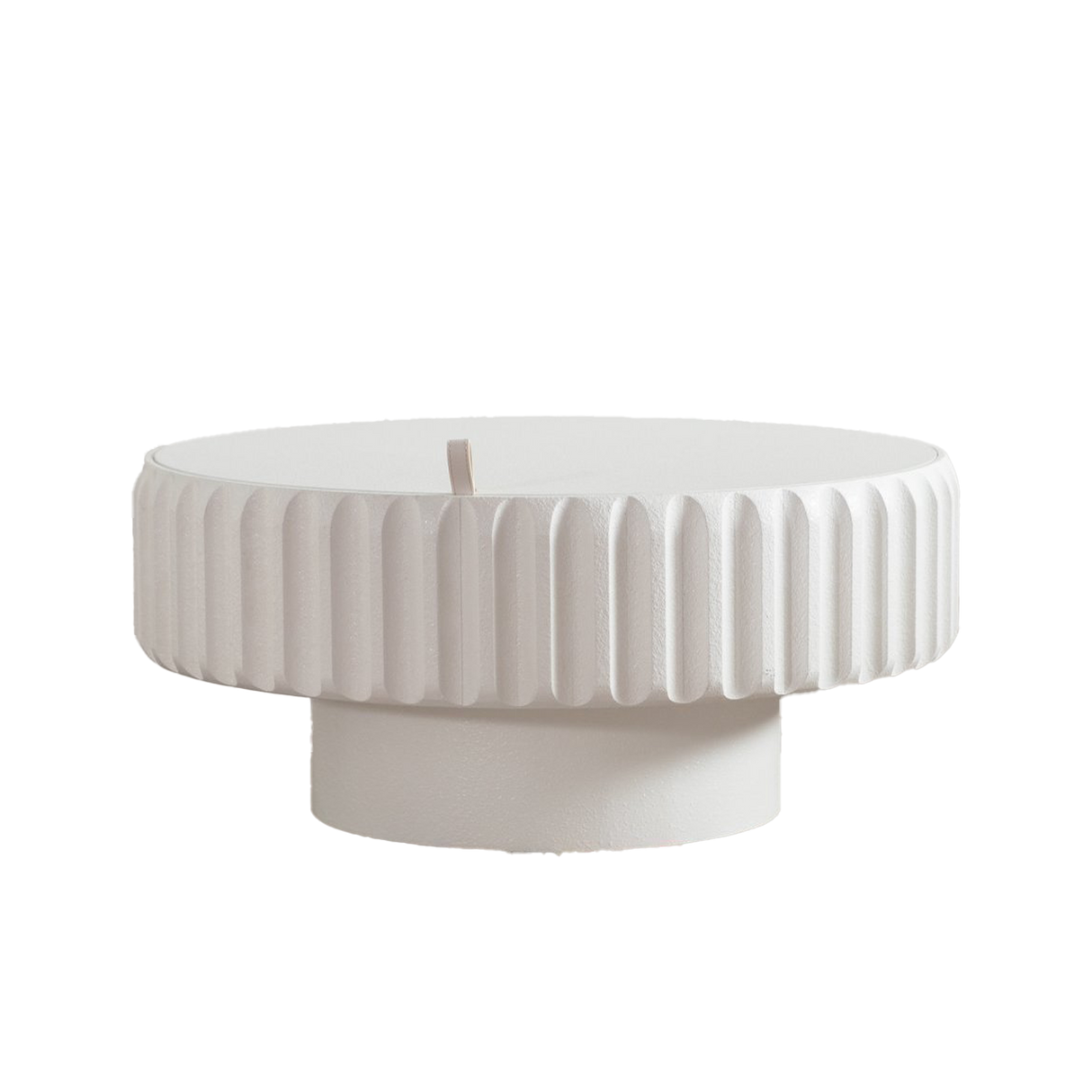 Round Fluted Storage Table with Lift-Off Lid