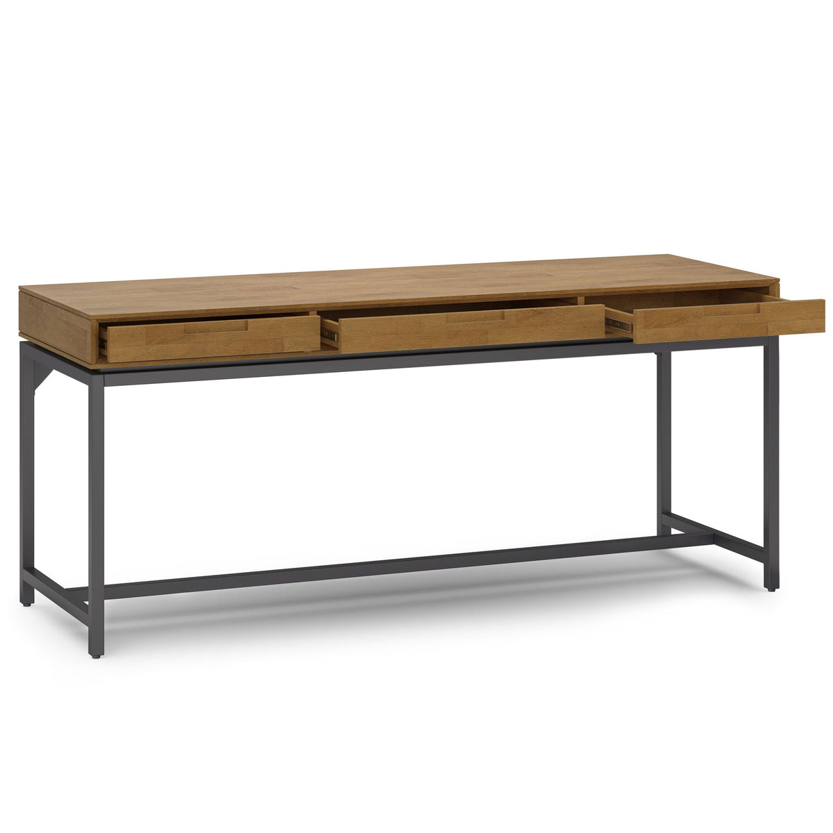 Mid Century Wide Writing Desk with Three Drawers - Multiple Colors