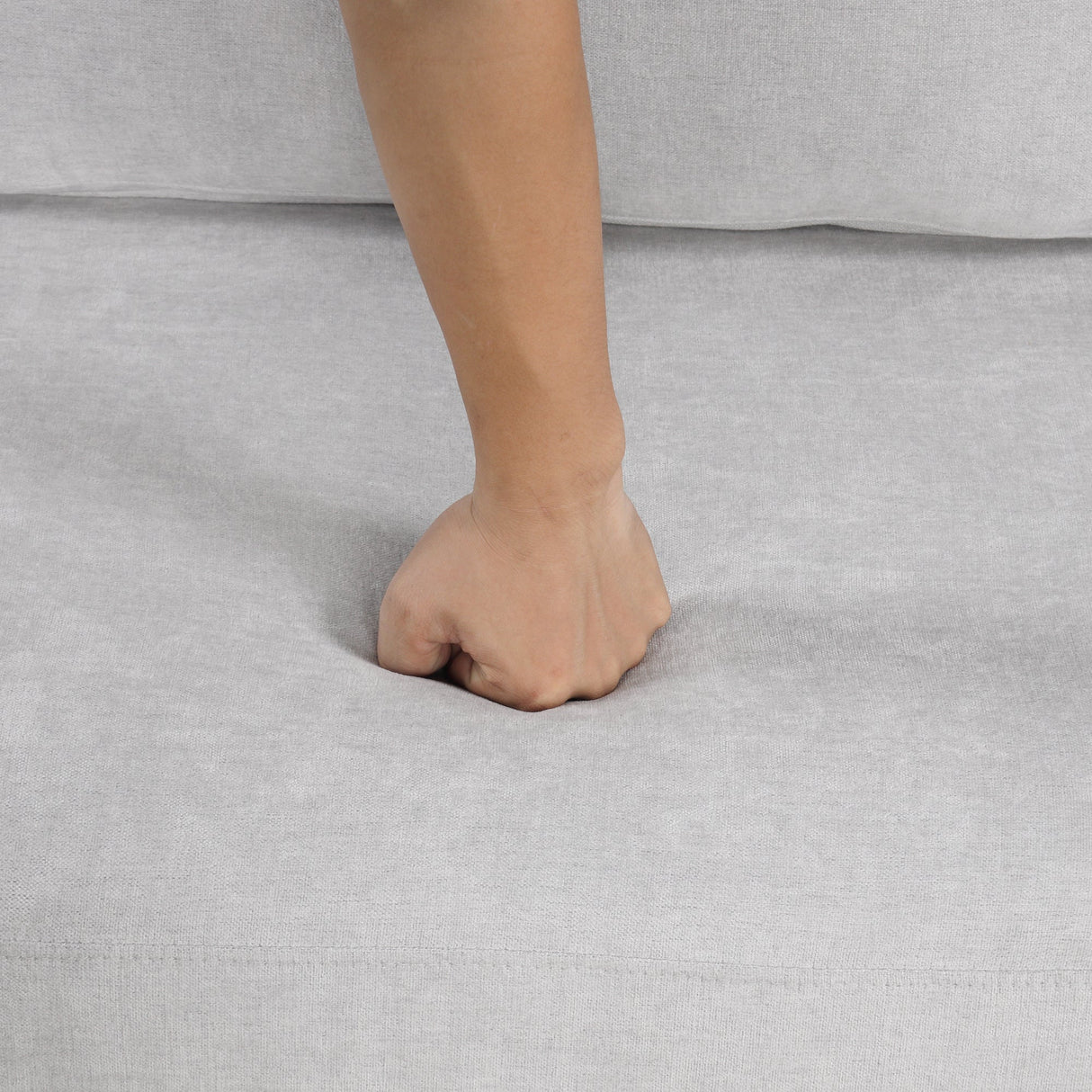 87.4' Sectional Sofa with Reversible Armrests Gray Chenille Upholstery