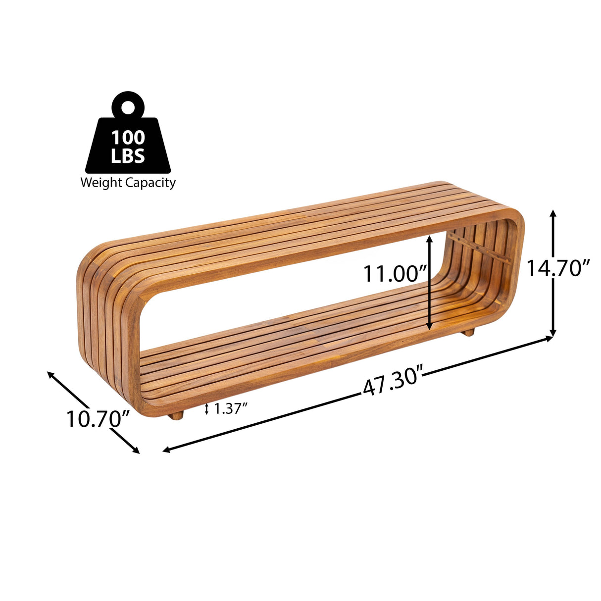 Melow Acacia Wood Coffee Table