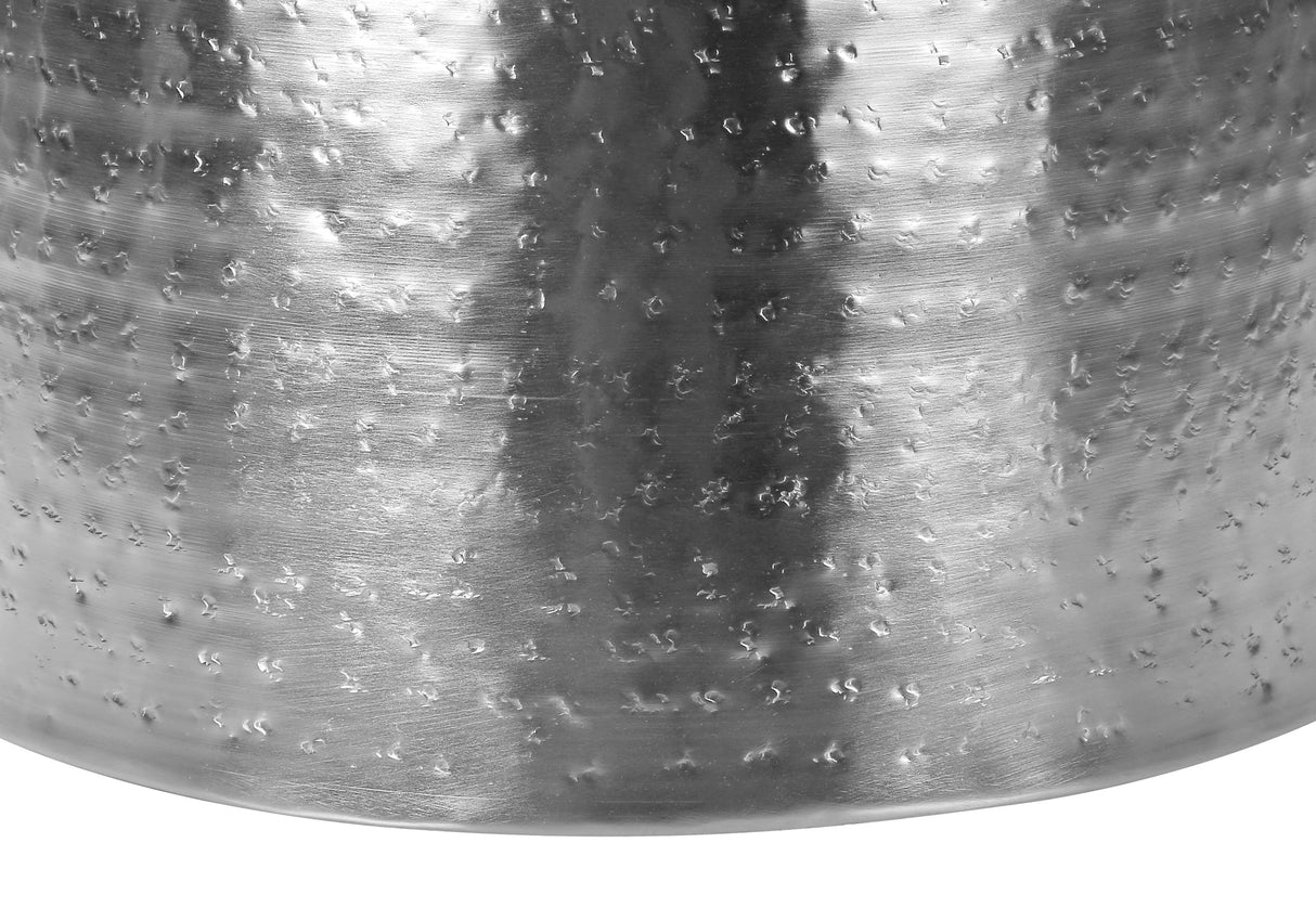 Arcanite End Table with Bell Shaped Base and Hammered Texture