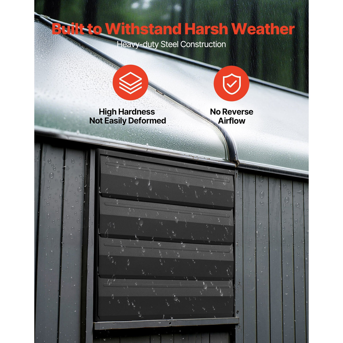 16 Inch Shutter Exhaust Fan with Smart Temperature Control - Metal
