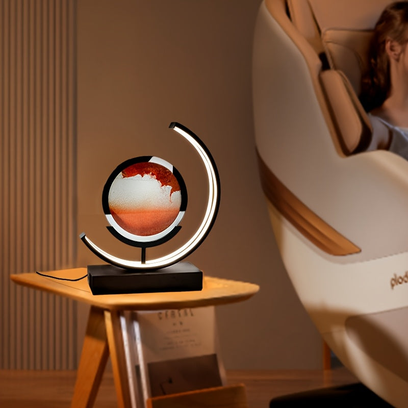 Sandscape Hourglass Table Lamp – Moving Sand Art LED Gift Light for Decor