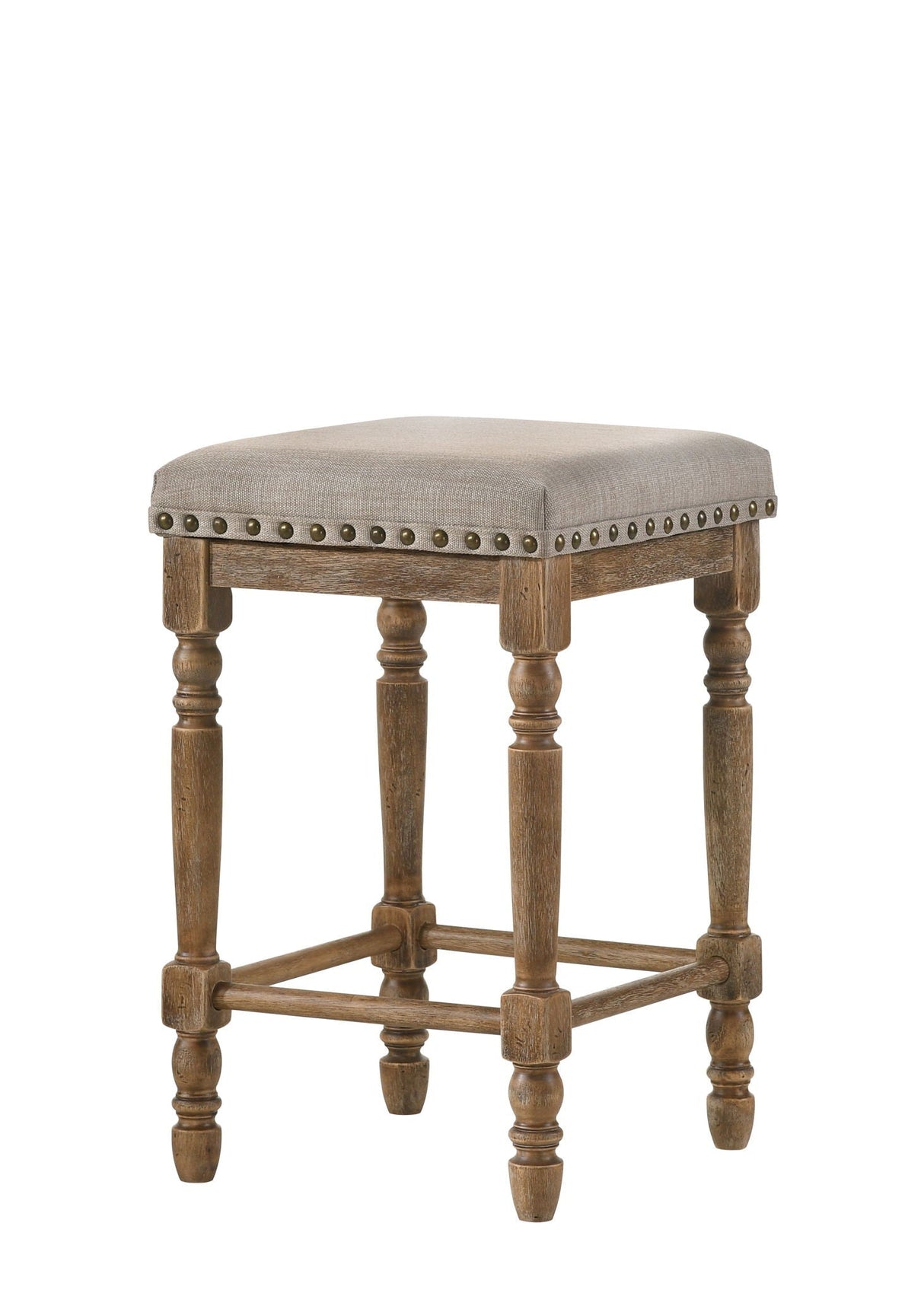 Farsiris Weathered Counter Height Stool Set 2 Beige