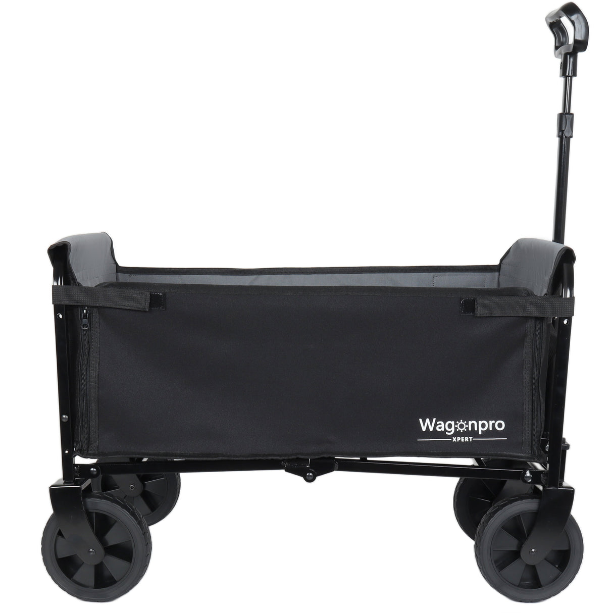 All-in-One Convertible Folding 4-Wheel Trolley with Bench Seat and Dog Leash