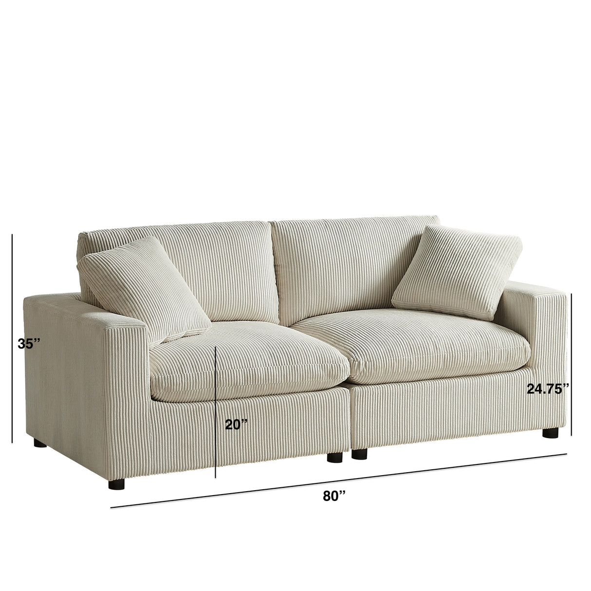 Chelsea Modular 2-Piece Sofa - Beige