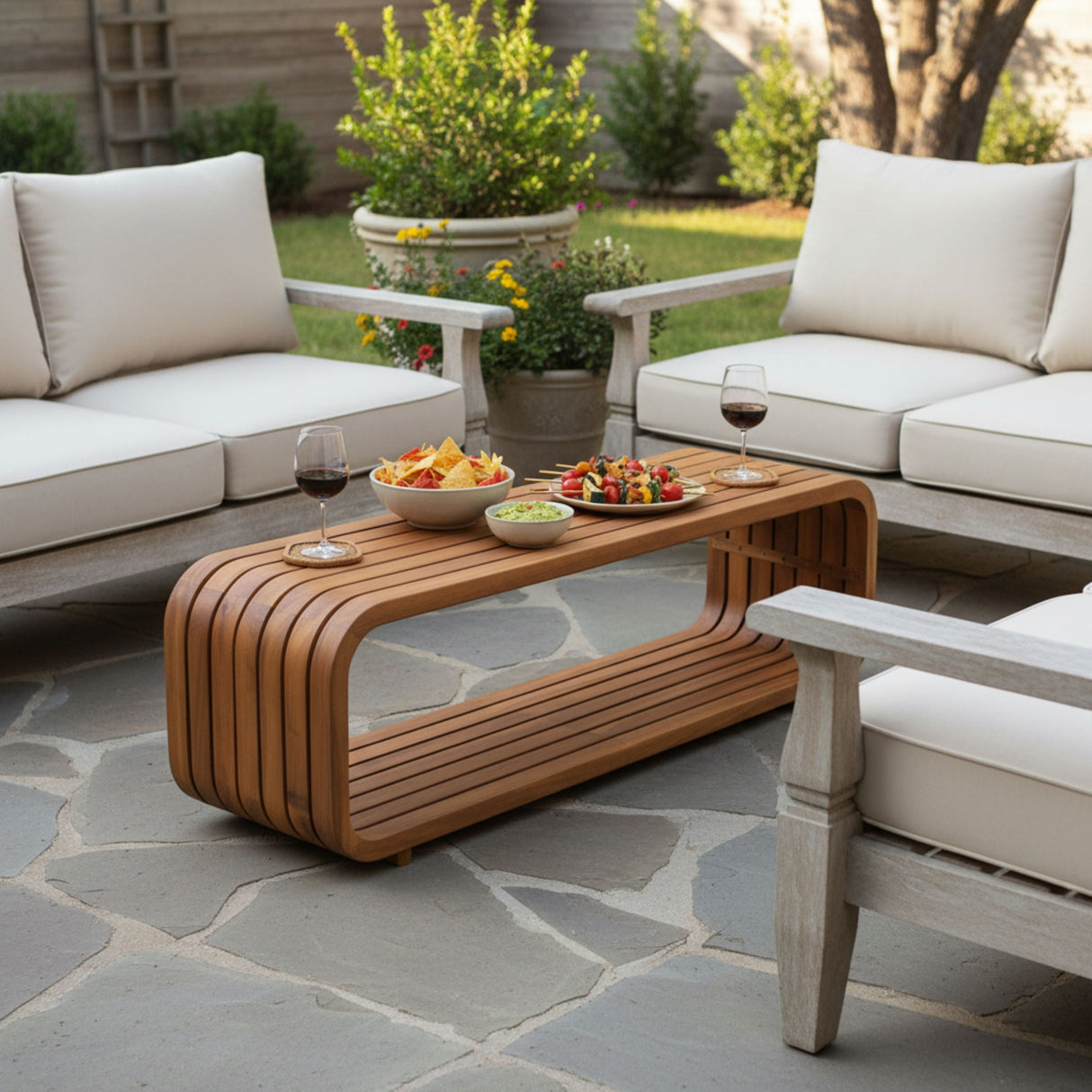 Melow Acacia Wood Coffee Table
