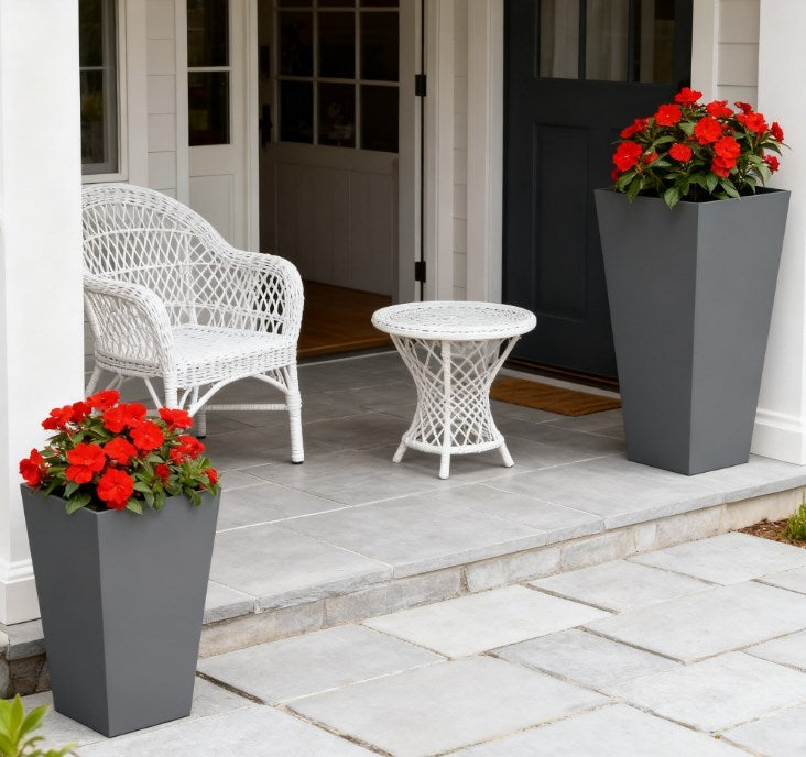 Durable & Stackable Plant Pot, 2-Pack Outdoor Planter Set