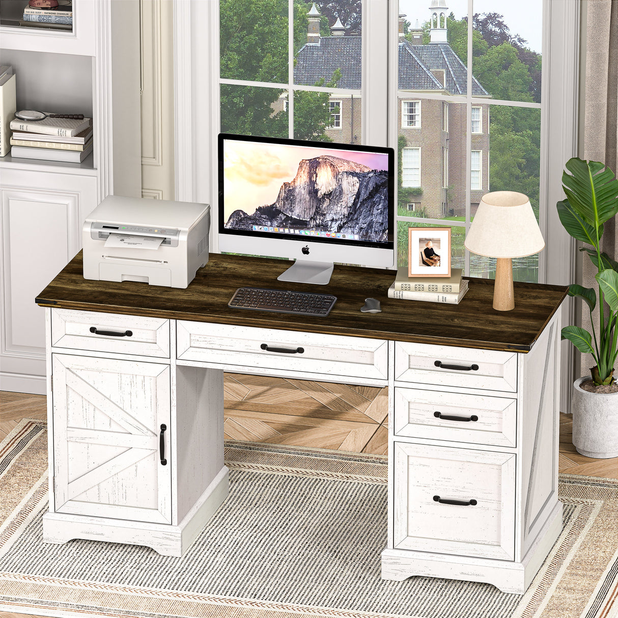 58" Farmhouse Executive Desk
