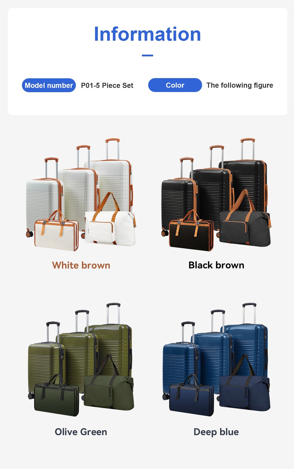 5-Piece Hardside Luggage Set