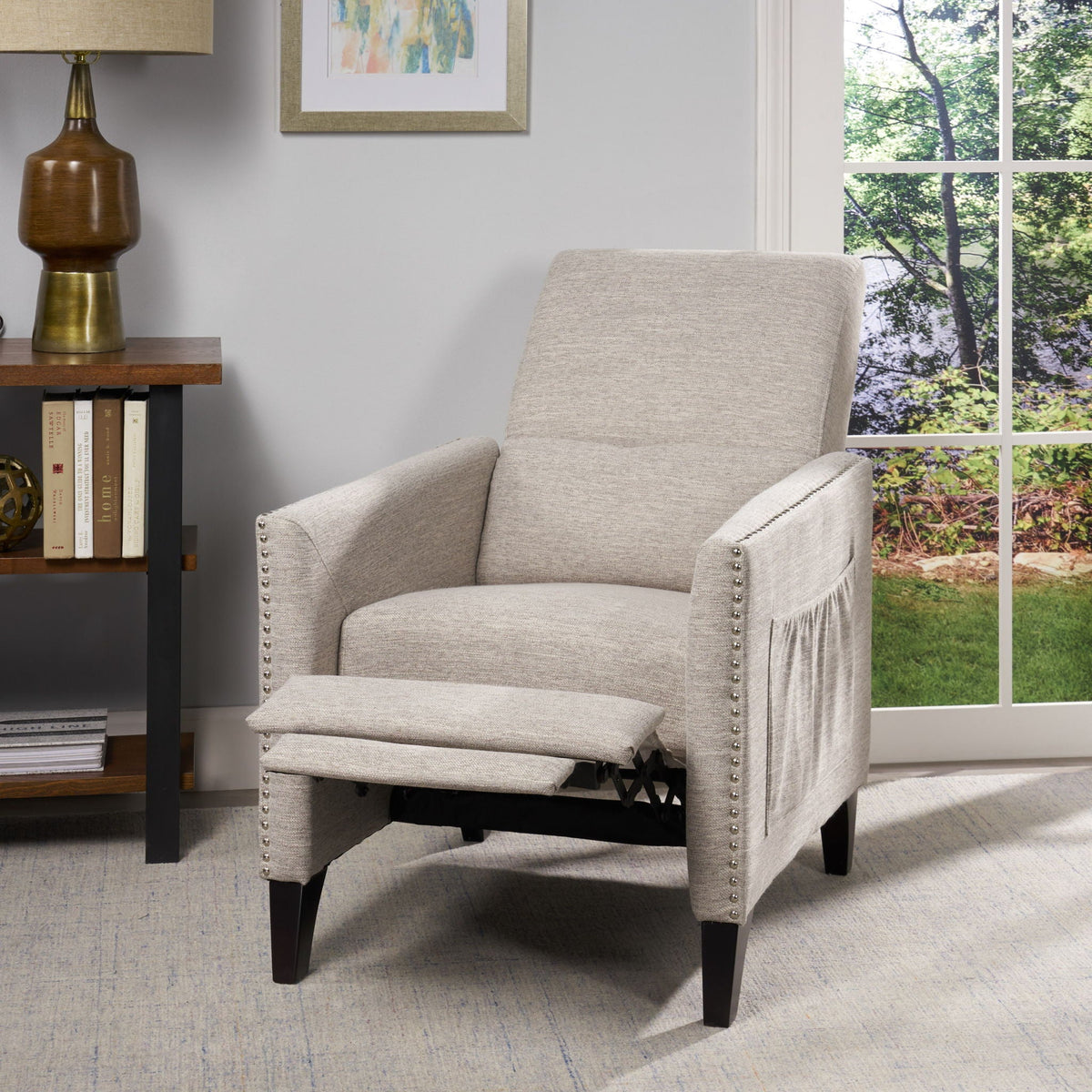 Kiersten - Contemporary Fabric Pushback Recliner
