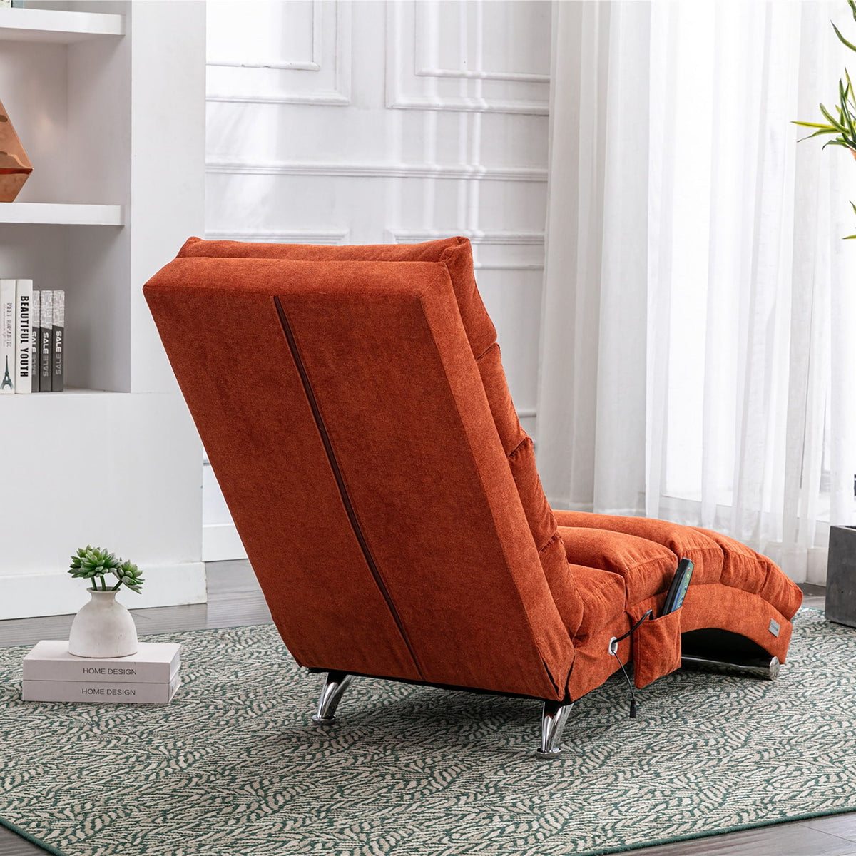 Massage Chaise Lounge Indoor With Remote Control, Ergonomic Electric Massage Lounger