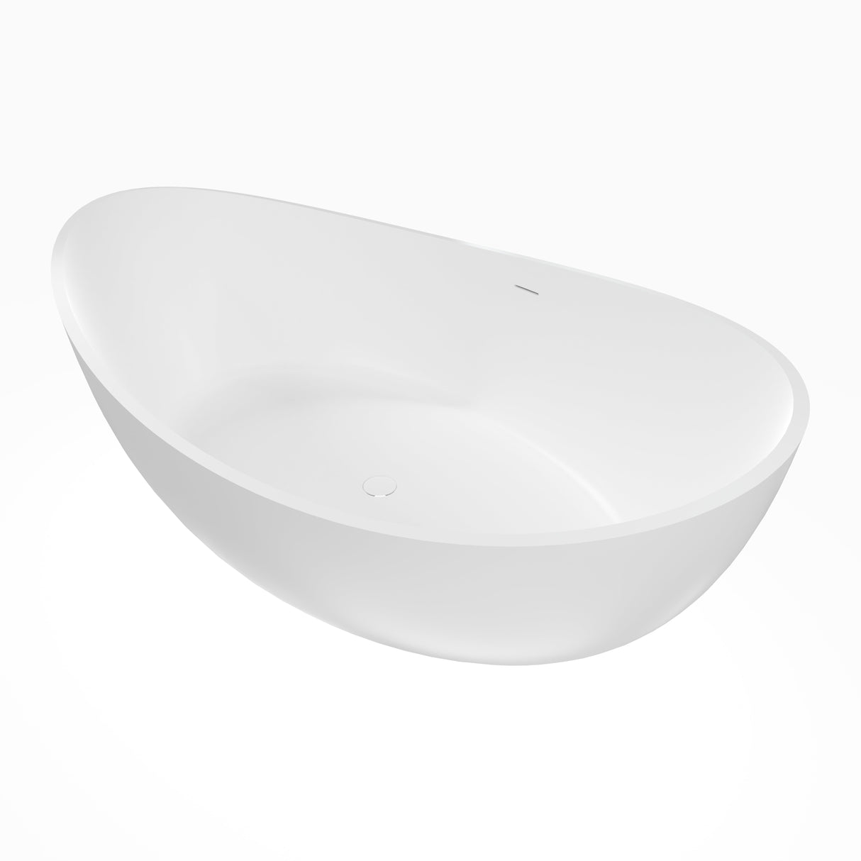 70 Inch Freestanding Solid Surface Soaking Bathtub