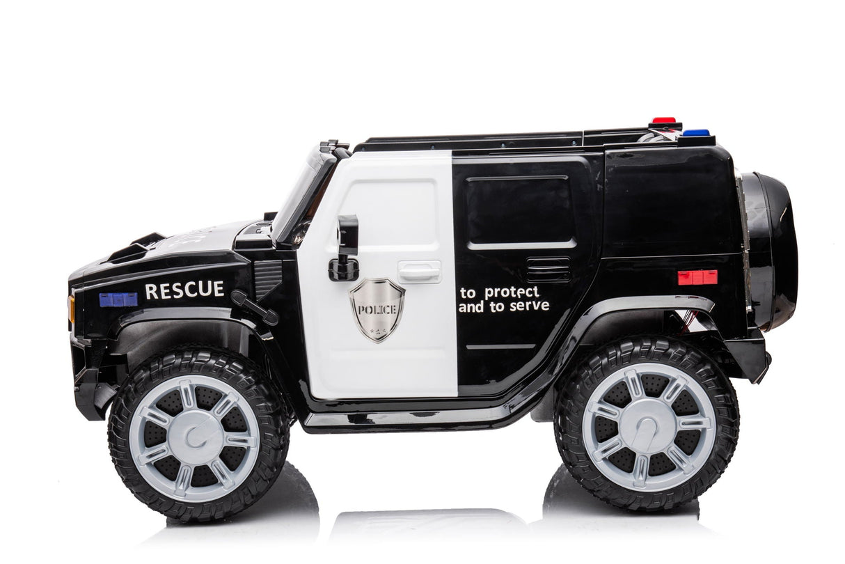 12V7A 30W*2 Four-Wheel Drive Seat One Button Start, Forward And Backward, High And Low Speed, Music, Front Light, Power Display, Two Doors Can Open, 2.4G R / C, Seat Belt Four Wheel Absorber