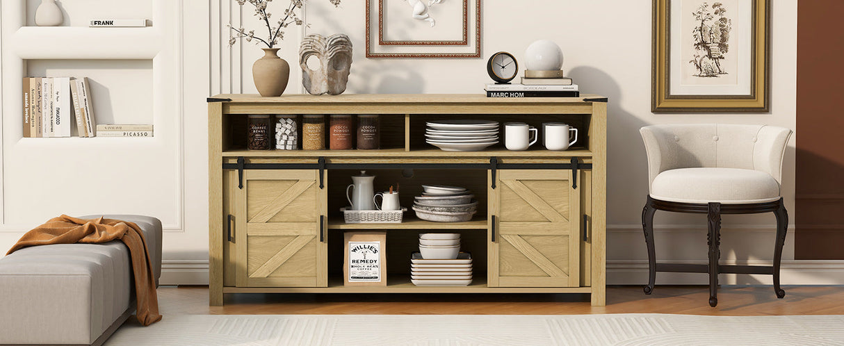 U_STYLE 59.3'' Sideboard with Sliding Barn Door