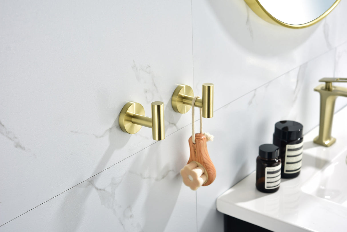 6-Pack Wall-Mounted Stainless Steel Bathroom Towel Hooks