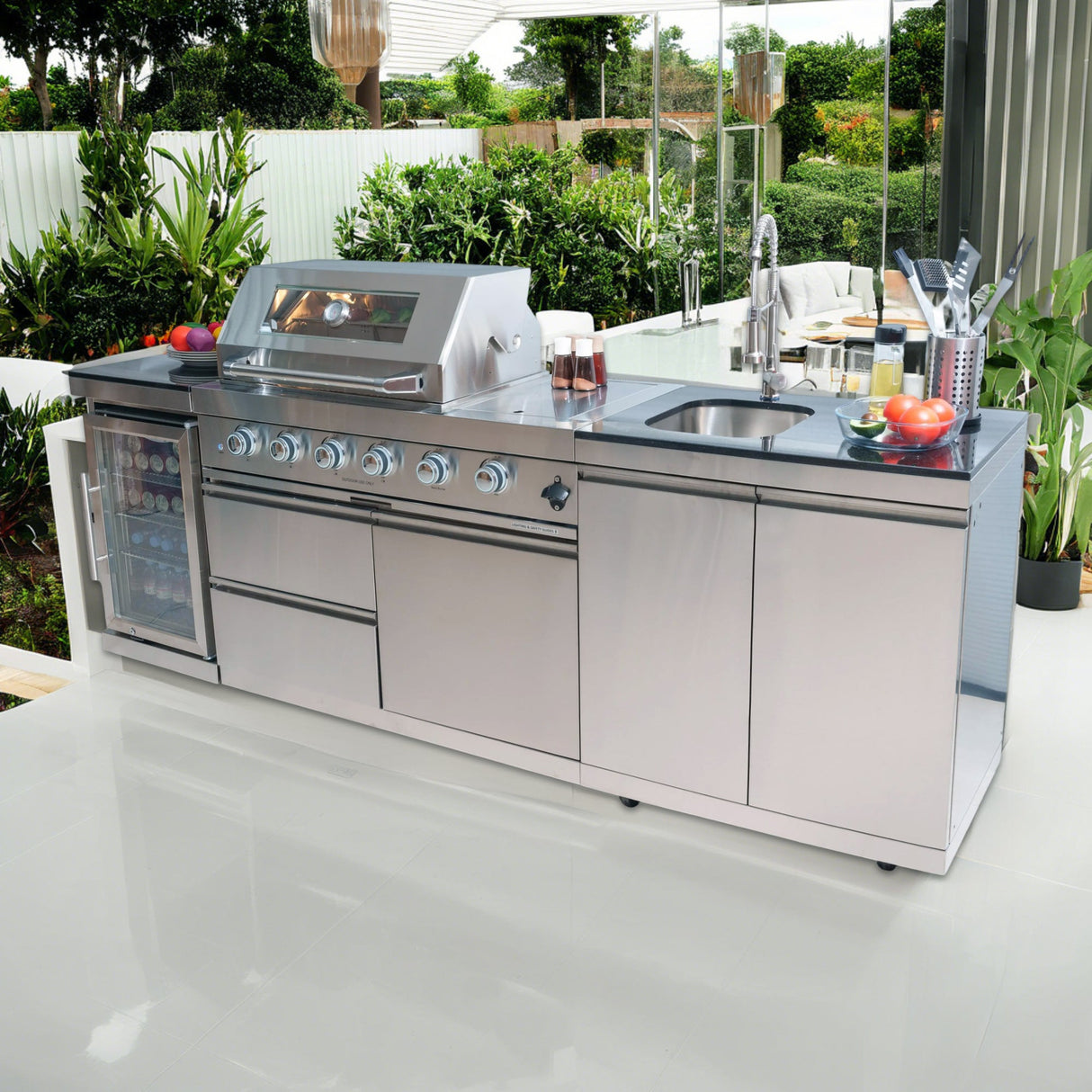 46-Inch Deluxe Stainless Steel Gas Outdoor Kitchen Barbecue Grill