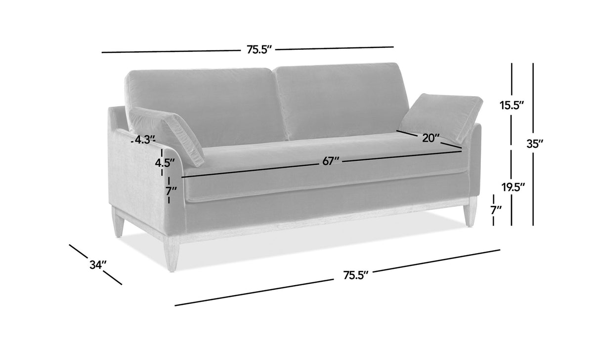 75.5' The Norbrunn™ Eco-Velvet Lounge Sofa
