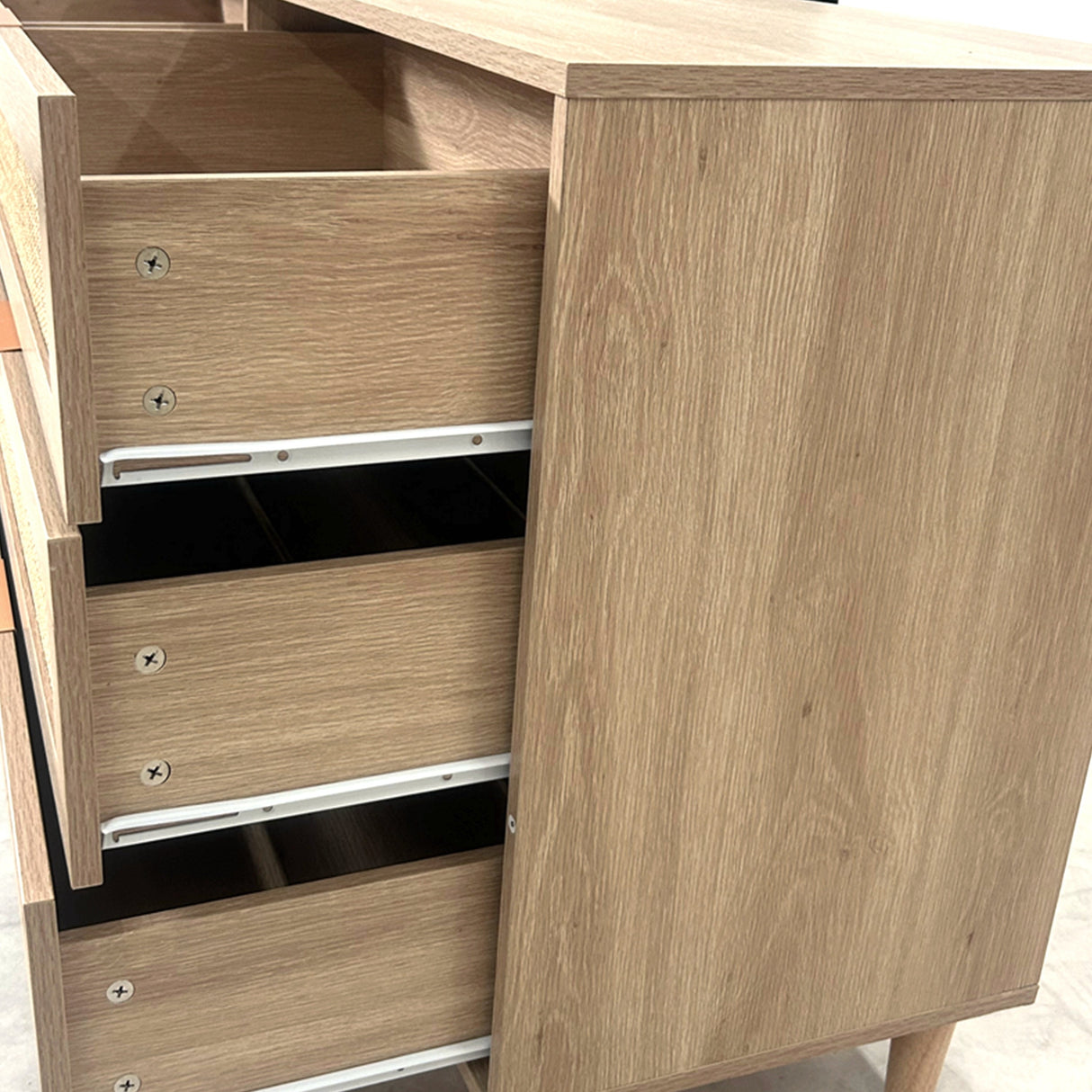 51.18' 6-Drawer Rattan Storage Cabinet Natural