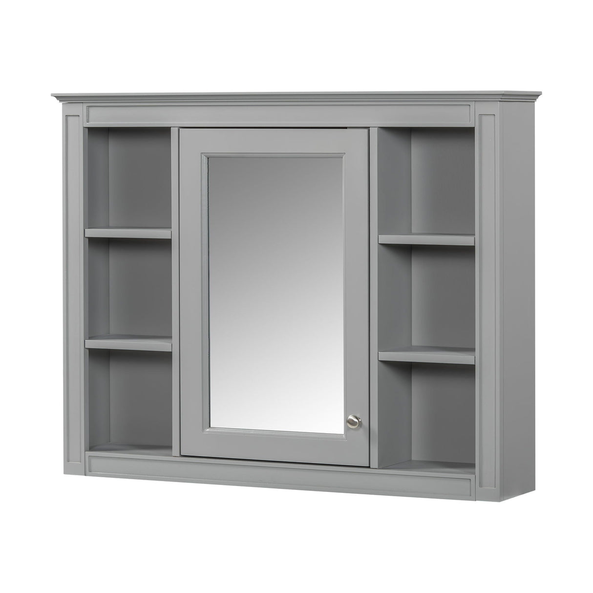 Bathroom Vanity With Mirror Cabinet, Single Sink With 2 Soft Closing Doors And 4 Drawers