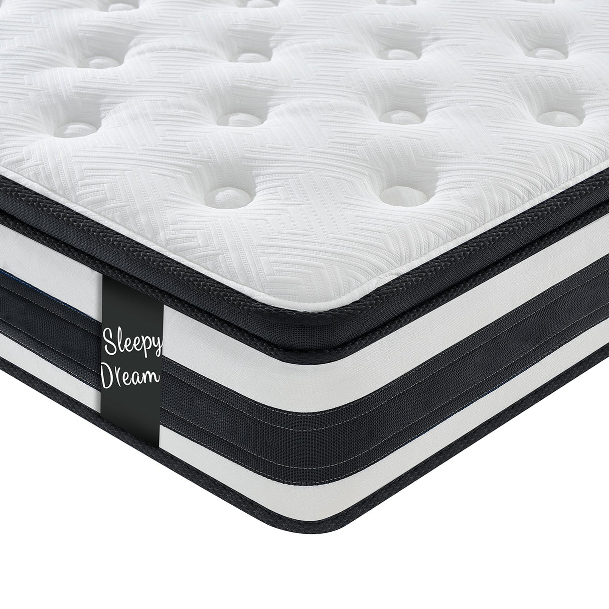 Full Size Hybrid Mattress Breathable Cool Knitted Fabric Cover Soft Memory Foam Individual Pocket Spring CetriPUR-US