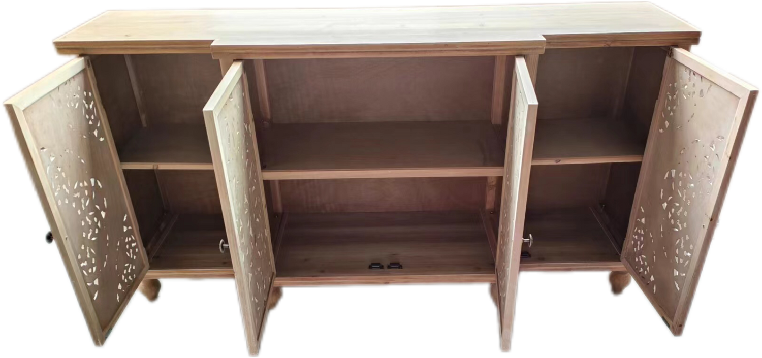 Hollow-Carved Accent Cabinenet