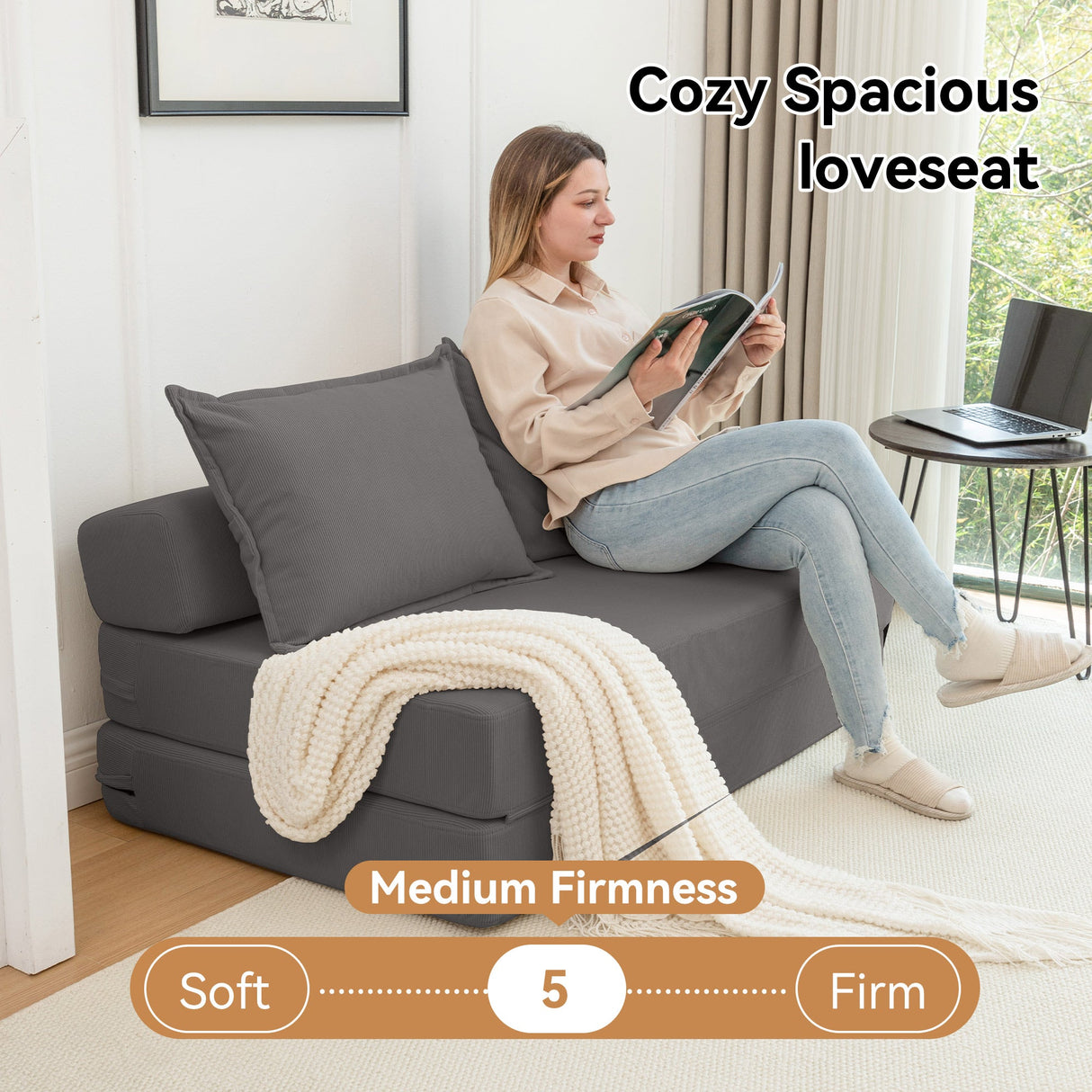 Foldable Sofa Bed Sleeper Lounge Chair with Pillow