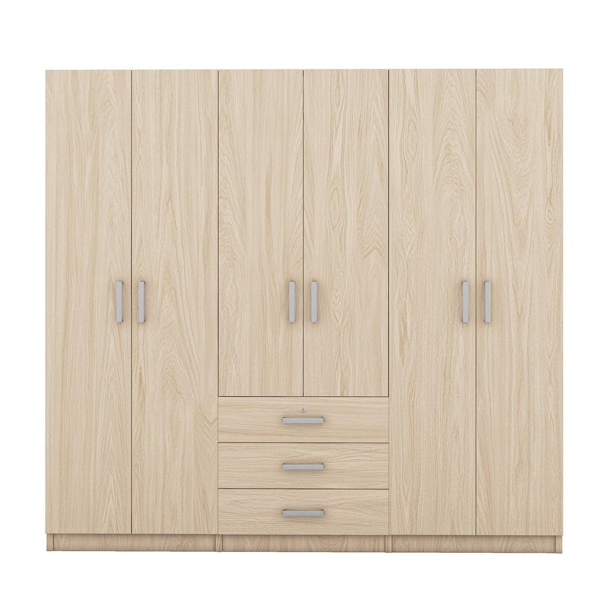 6 Doors Wardrobe Storage For Bedroom, With Big Drawers