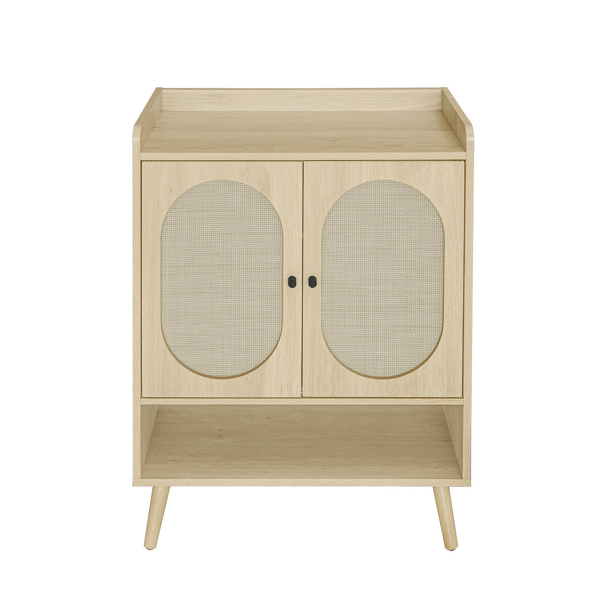 2 Door Shoe Rack, Freestanding, Modern Shoe Storage Cabinet, For Entryway - Natural