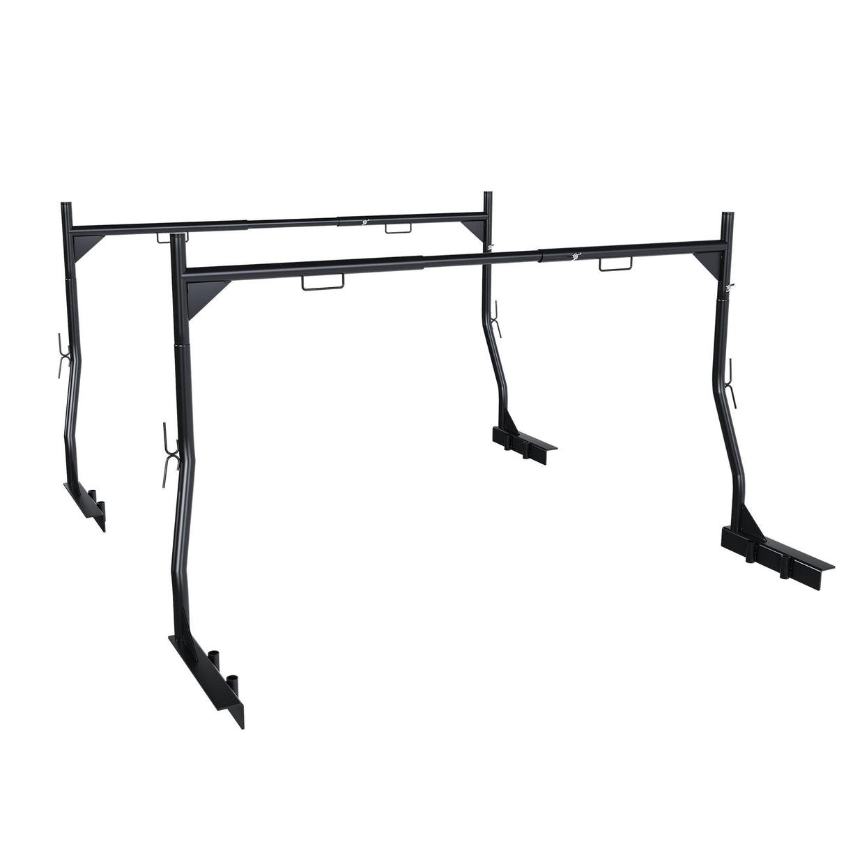 Heavy Duty Universal Truck Bed Ladder Rack, No-Drill Installation, Adjustable - Black