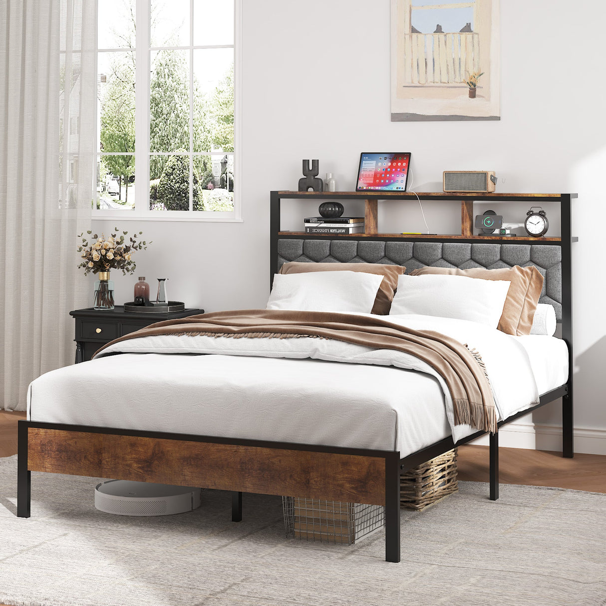 Full Size Wooden Platform Bed Frame