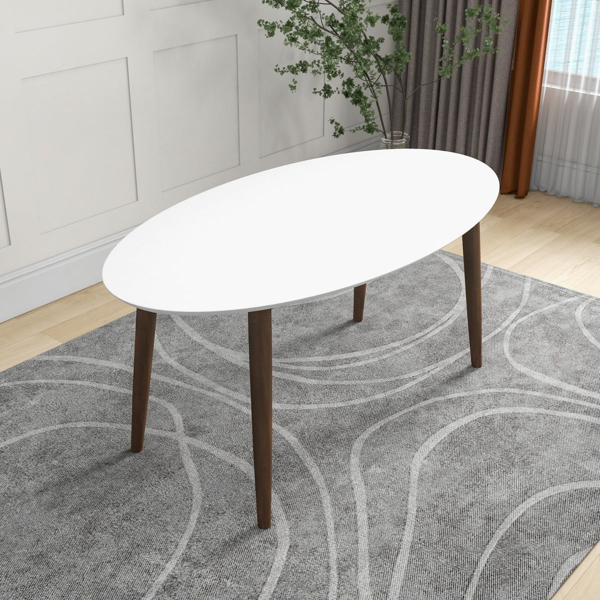 Ada - Mid-Century Modern Style Oval Dining Table