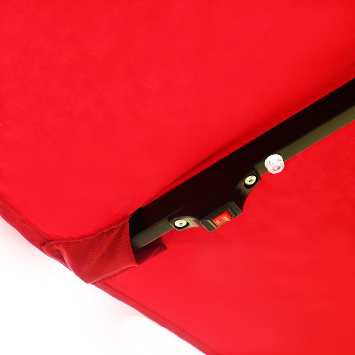 15x9ft Large Double-Sided Rectangular Outdoor Patio Umbrella with Light and Base - Red